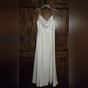 David's Bridal White Maxi Dress